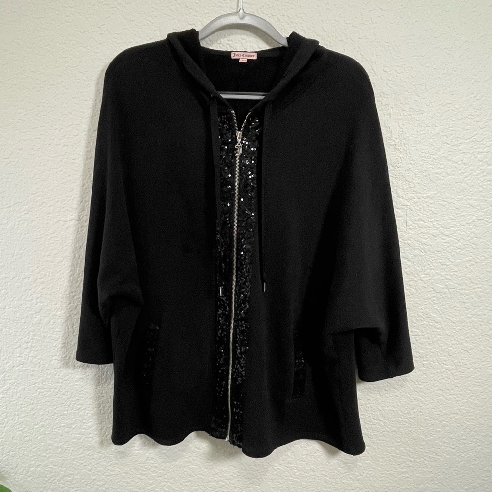 Juicy Couture Black Sequin Trim Hoodie Jacket 🖤
